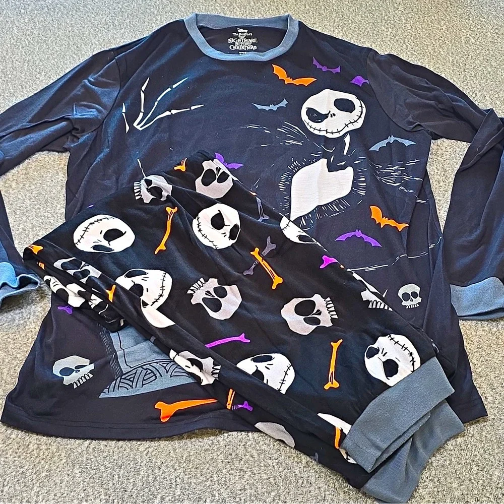 Disney Jack Skellington Nightmare Before Christmas 2pc Pajama Set Mens L
